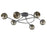 Ceiling Light 6 Way Chrome Effect Dimmable Crackled Round Glass Shades Modern - Image 1