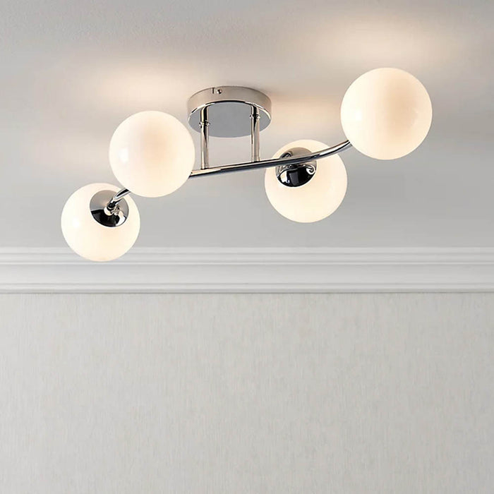 Ceiling Light 4 Way Chrome Frosted Glass Hallways Kitchens Livingroom Spaces 18W - Image 2