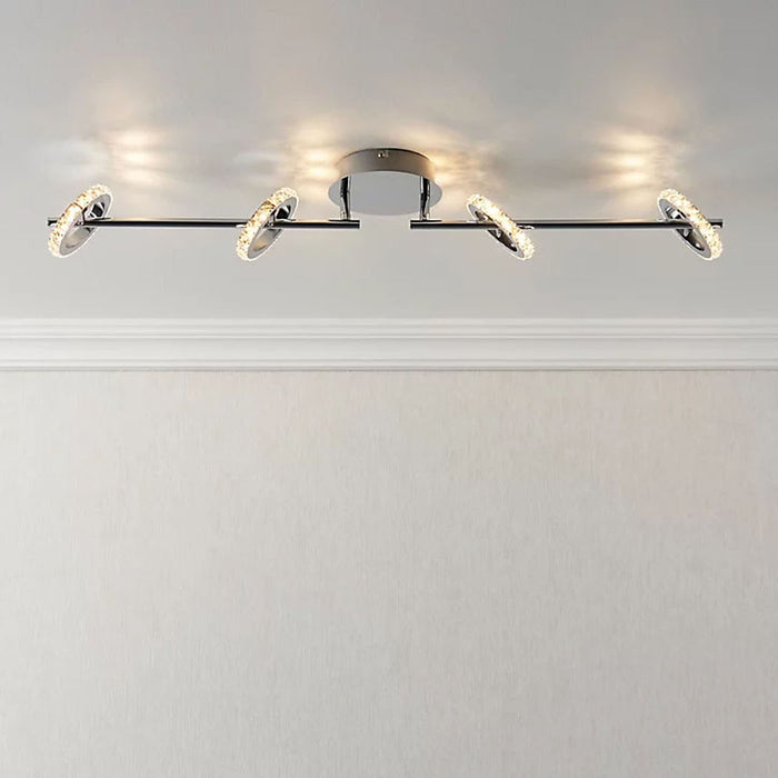 LED Ceiling Light 4 Way Spotlight Livingroom Modern Contemporary Crystal Effect - Image 2