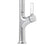 Mixer Tap Side Lever Push Button L Shaped Slim Chrome Effect Contemporary - Image 4