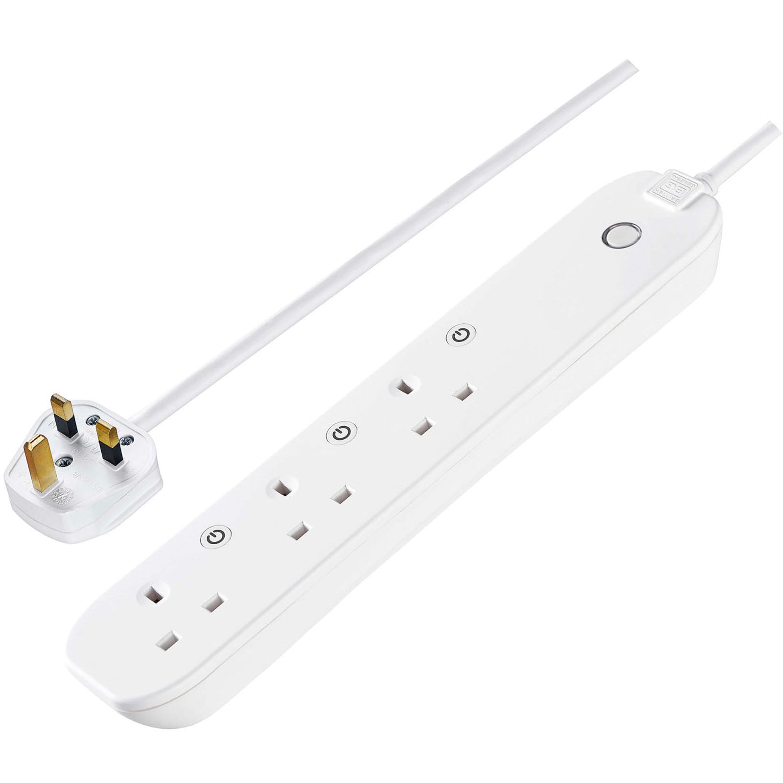 BG Extension Lead EHC31-BD White 240V 3120W 3 Gang Smart Fused 13A - Image 1