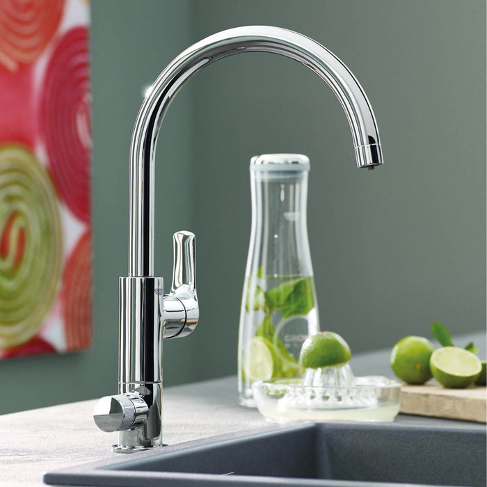 Grohe Kitchen Filter Tap Mixer Faucet Chrome Plated Single Lever Swivel Spout - Image 2