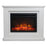 Electric Fireplace Suite White Freestanding Realistic LED Flame Effect Remote - Image 2