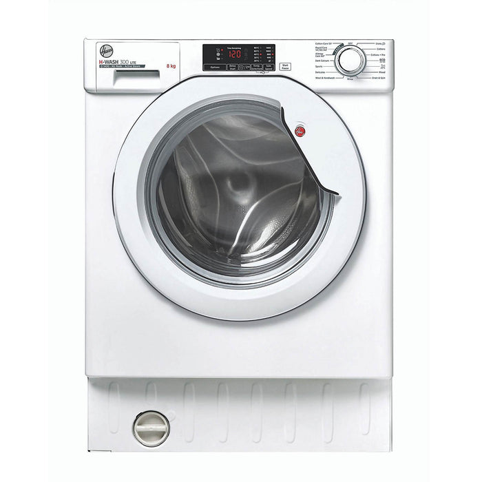 Hoover Washing Machine Built-In HBWS 48D1E80 White Child Lock LED 1400rpm 8Kg - Image 1