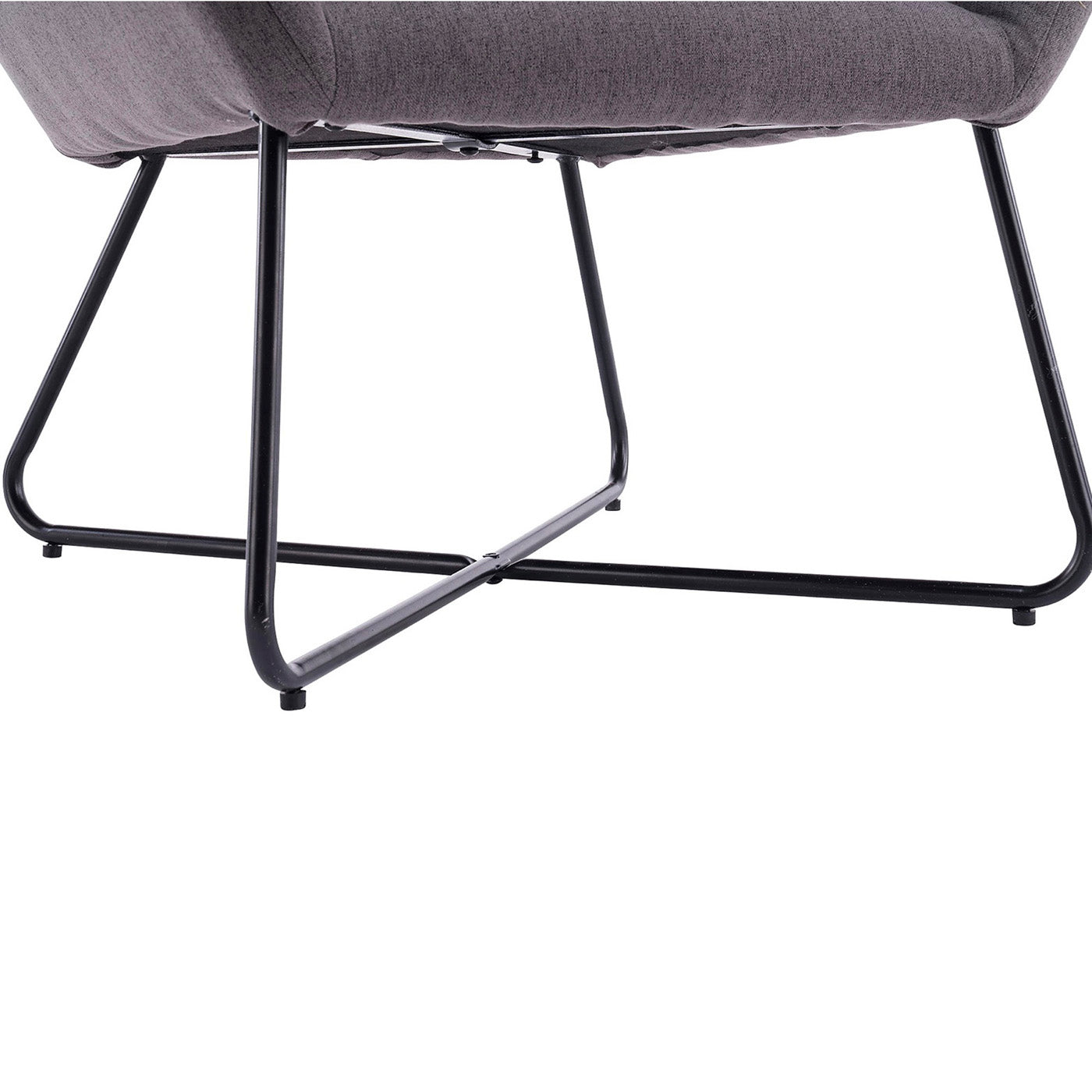 Turio Stone Grey Linen Effect Chair With Black Metal Legs H865mm W750mm D800mm - Image 5