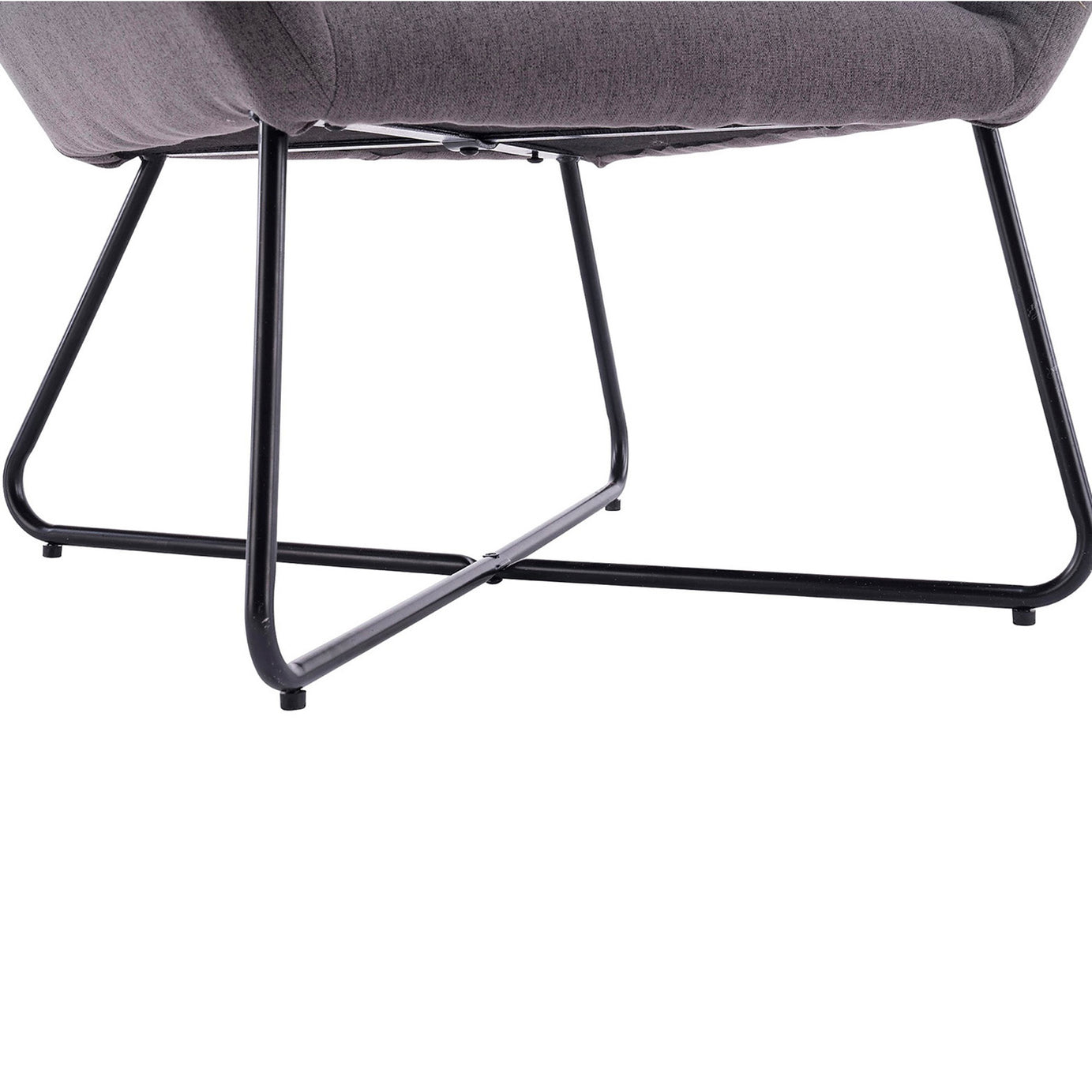 Accent Chair Stone Grey Linen Effect Black Metal Legs H865 x W750 x D800mm - Image 5