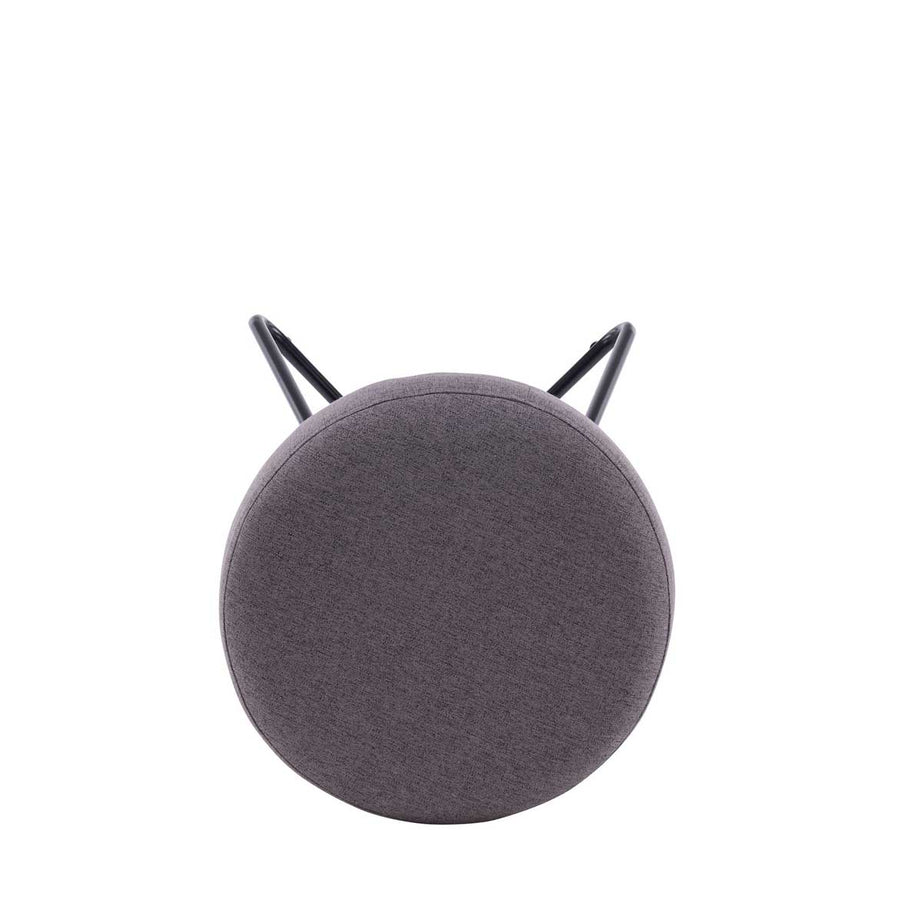 Foot Stool Chair Dressing Table Padded Grey Round Linen Soft Foam Seat - Image 3