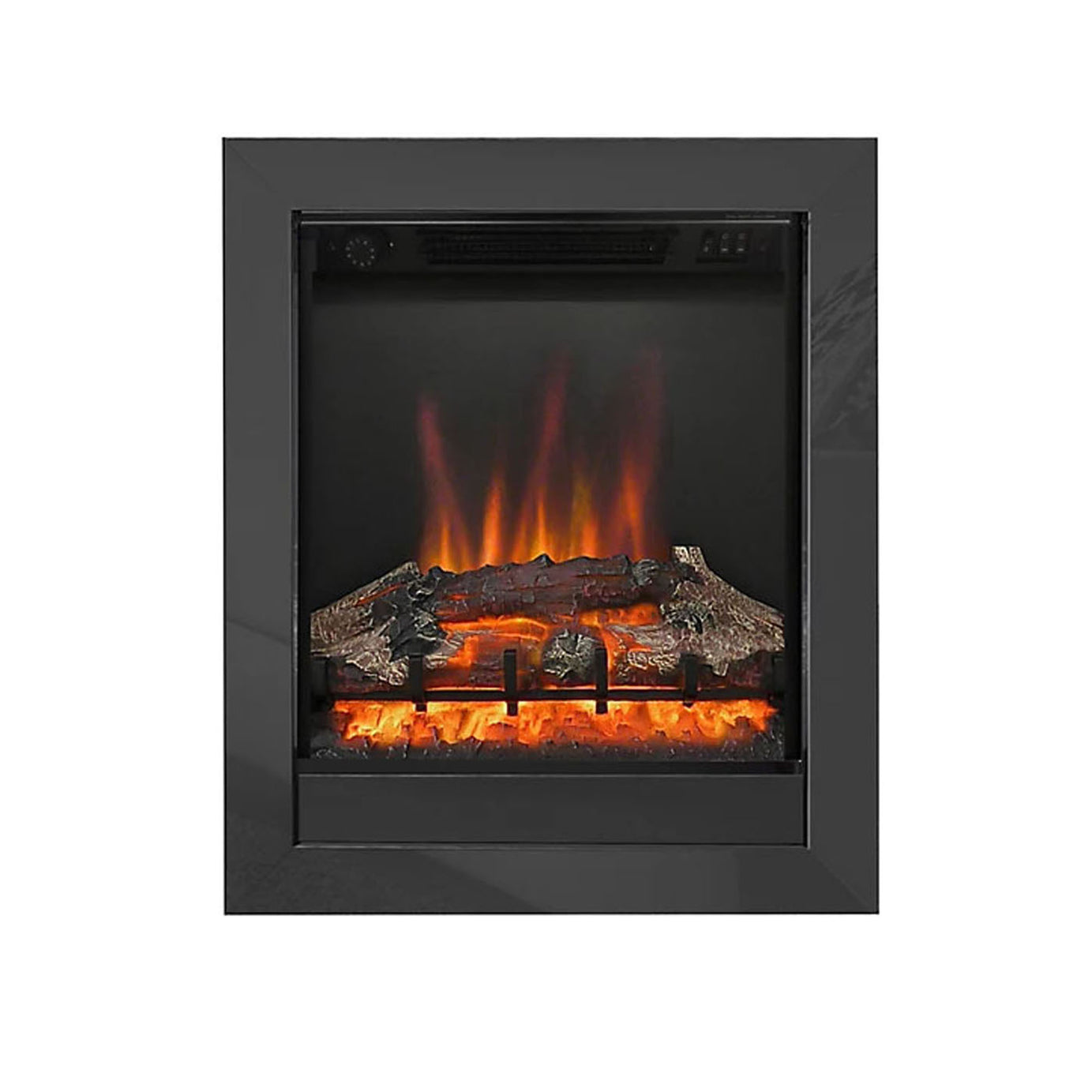 Electric Fire Hagen Contemporary Black Chrome Effect Heater Manual Control 2kW - Image 1