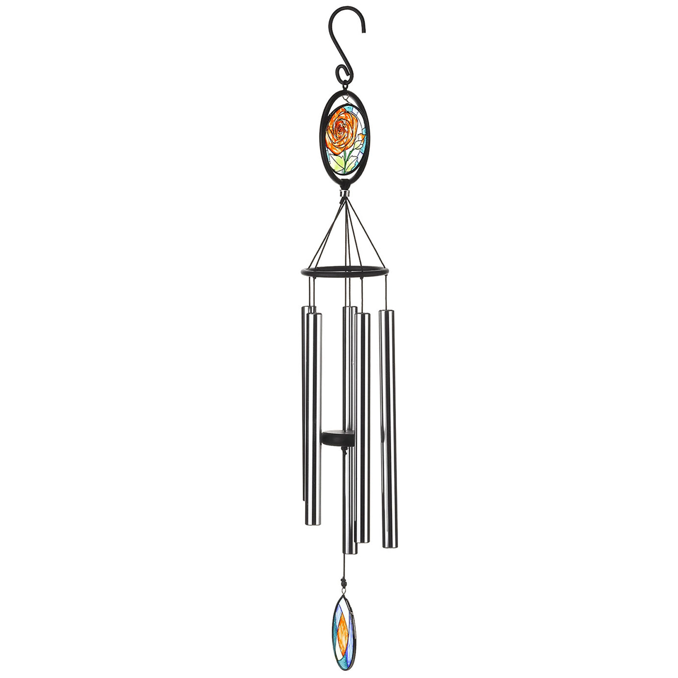 Flamboya Garden Wind Spinner Rose Metal Stake Ornament 89cm - Image 1