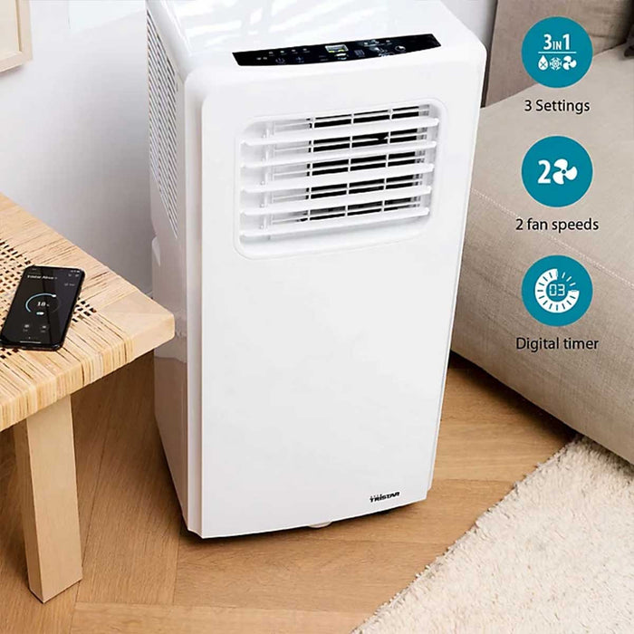 Smart Air Conditioner Dehumidifier Digital White Portable Compact Timer Remote - Image 1