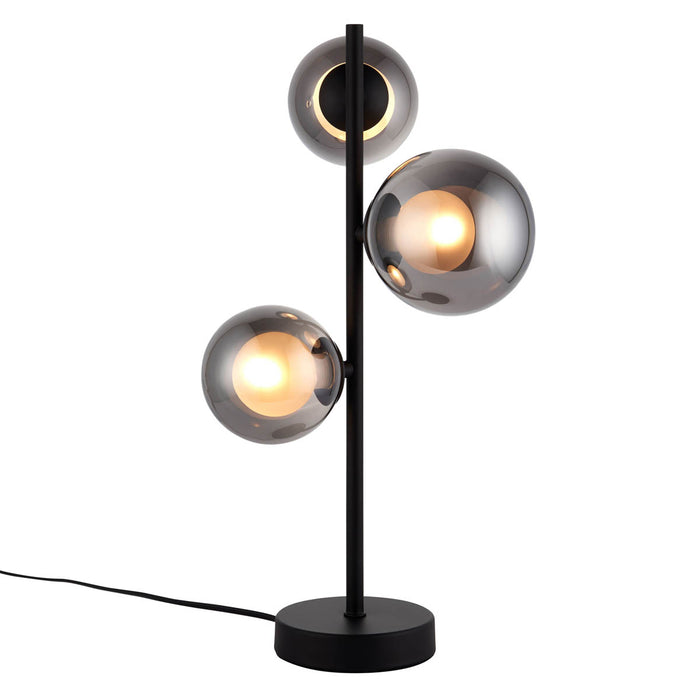 Table Lamp Matt Black Retro Multi Arm Modern Globe Smoked Shades Industrial - Image 3