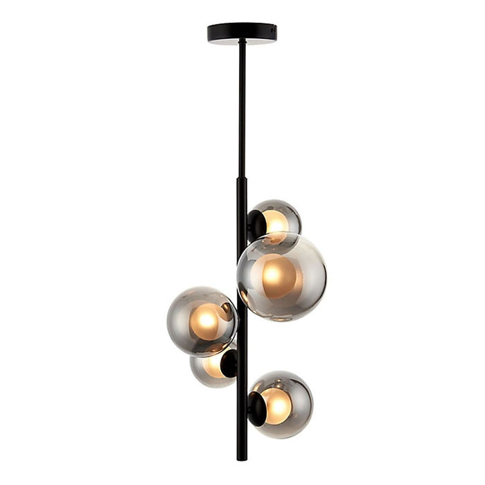 Ceiling Light Pendant 5 Lamp Vertical Black Dimmable With Fittings IP20 18W 240V - Image 1