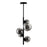 Ceiling Light Pendant 5 Lamp Vertical Black Dimmable With Fittings IP20 18W 240V - Image 3