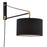 Wall Light Matt Black Fabric Steel Plug-in Bedside Lamp Indoor Industrial - Image 4