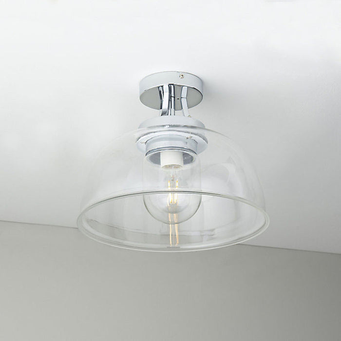Bathroom Ceiling Light Chrome Effect Decorative Design 15W 240V IP44 Drop 255mm - Image 2