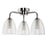 Ceiling Light 3 Way Bathroom Chrome Effect Bell Glass Shades Modern 54W - Image 3