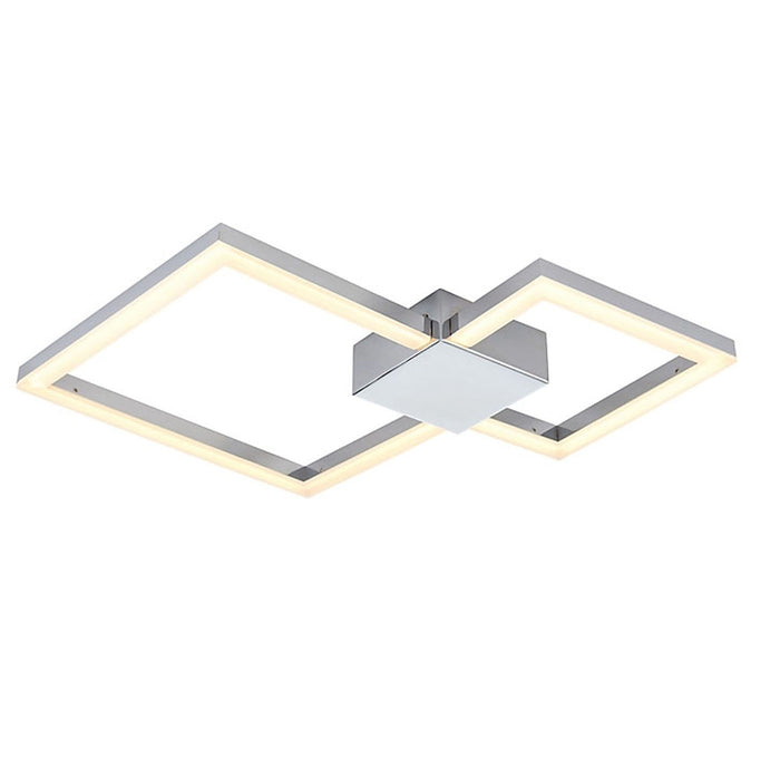 LED Ceiling Light 2 Lamp Way Bathroom Chrome Effect Warm White With Bulb IP44 - Image 4