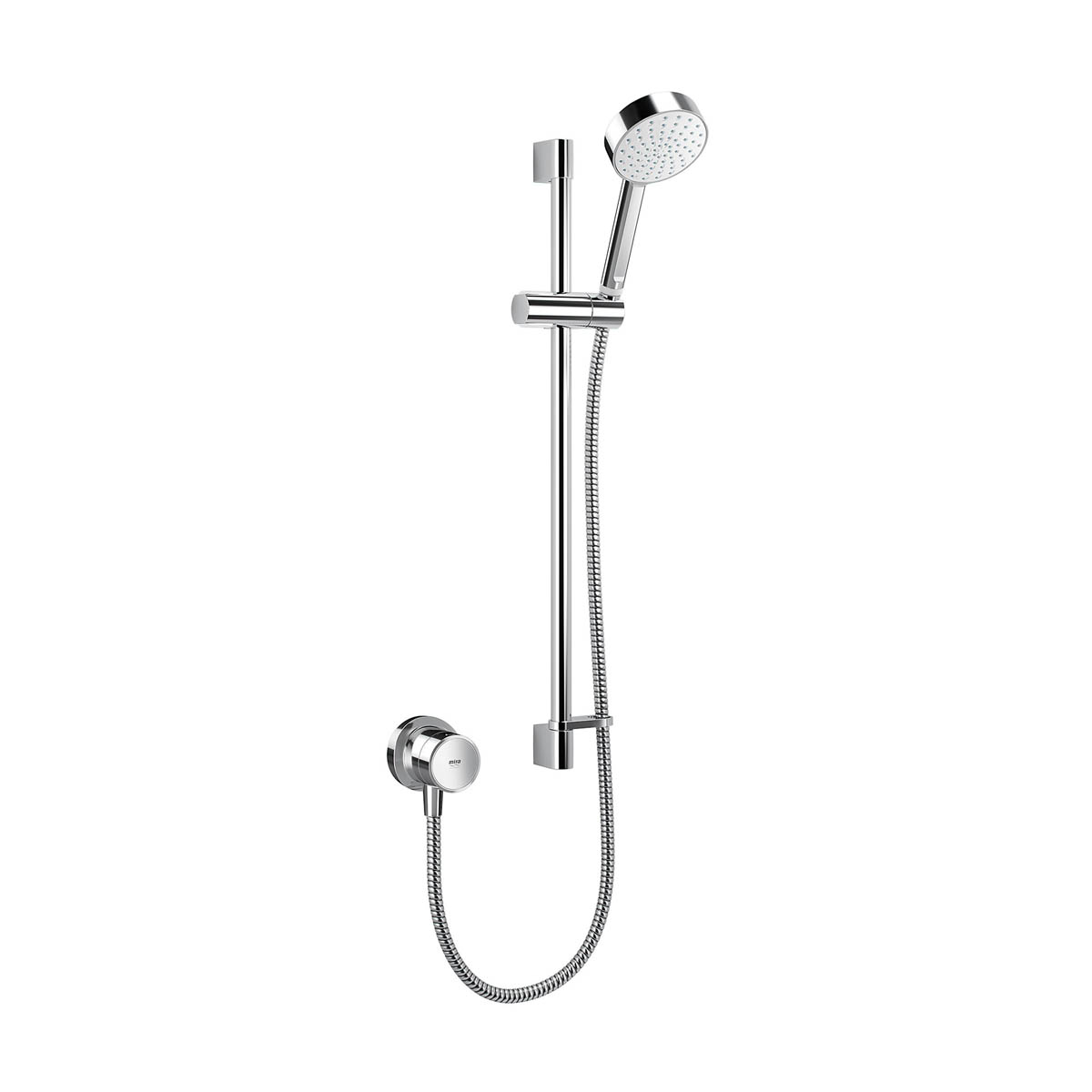 Mira Mixer Shower Minimal Chrome Effect Rear Fed Round Head Modern Compact - Image 3