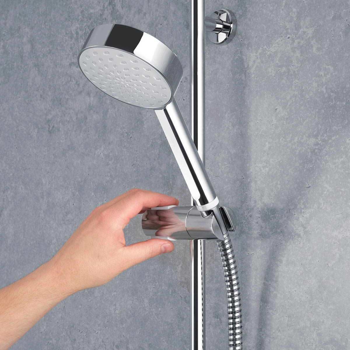 Mira Mixer Shower Minimal Chrome Effect Rear Fed Round Head Modern Compact - Image 6