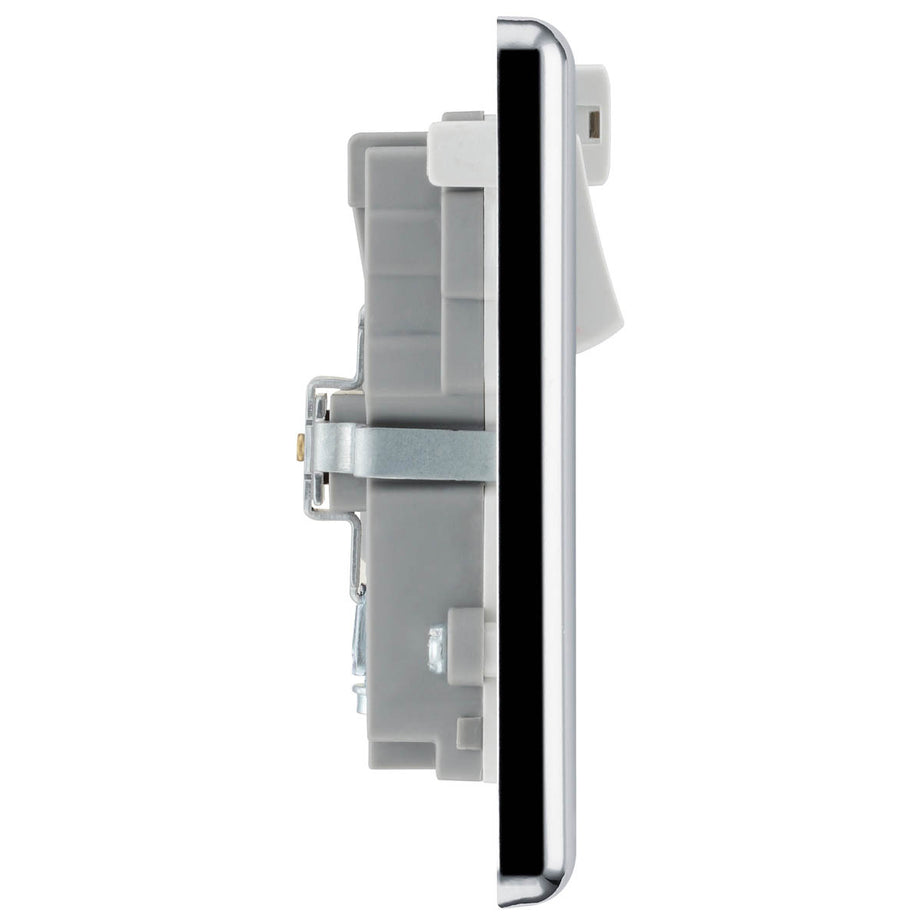 Switched Socket Double 13A WiFi Extender Type A USB Metal Chrome Raised Rounded - Image 5