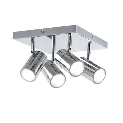 Bathroom Spotlight Square Plate Ceiling 4 Way Chrome Modern IP44 5W - Image 1