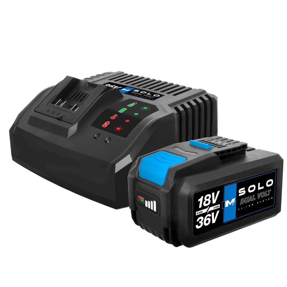 Mac Allister Solo Battery and Charger Set MDVB36-4/MFC36 Fast 36V 1 x 4Ah Li-ion - Image 1