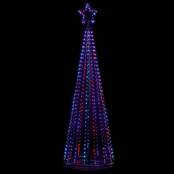 Christmas LED Tree Decoration Multicolour Pyramid Festive Indoor Outdoor (H)2.1m - Image 2