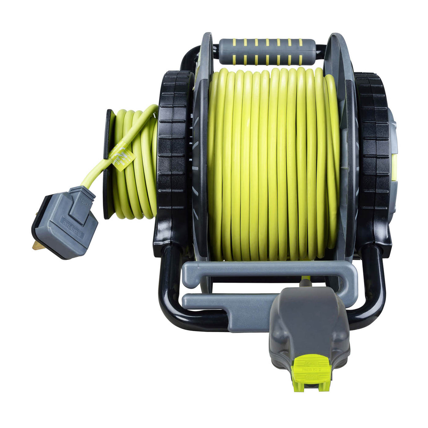 Masterplug IP54 Rated Reverse Anti Twist 1 socket Grey & green Indoor & outdoor Cable reel, 30m - Image 3