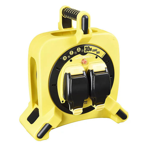 Masterplug Cable Reel 240V 2 Socket Indoor Outdoor Splashproof Covers IP54 30m - Image 1