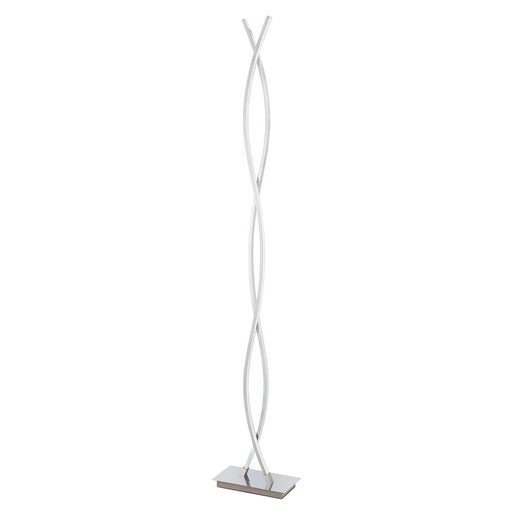 LED Floor Lamp Chrome Warm White Foot Switch Bedroom Lounge Twisted (H)1.43m - Image 1