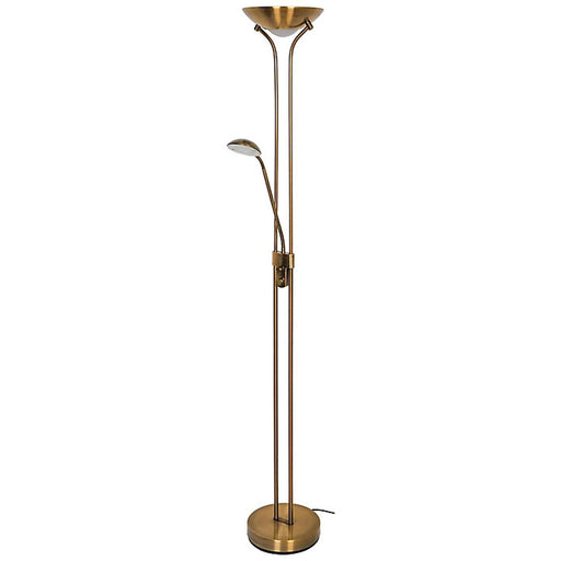 Floor Lamp Light Mother And Child Adjustable Head Antique Brass With Bulbs 1.8m - Image 1