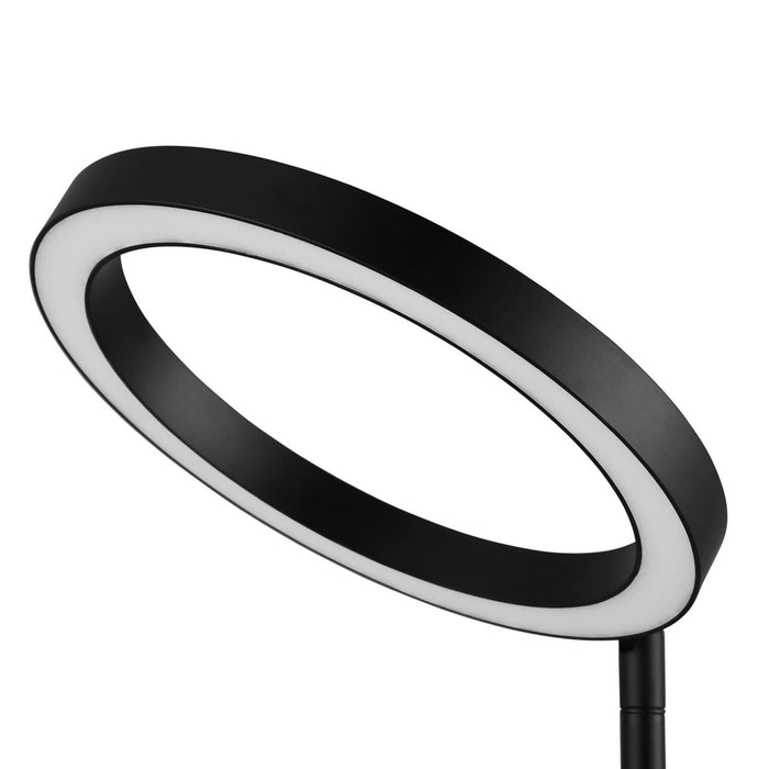 Table Lamp LED Aluminium Black Desk Ring Warm White Light Modern Dimmable - Image 4
