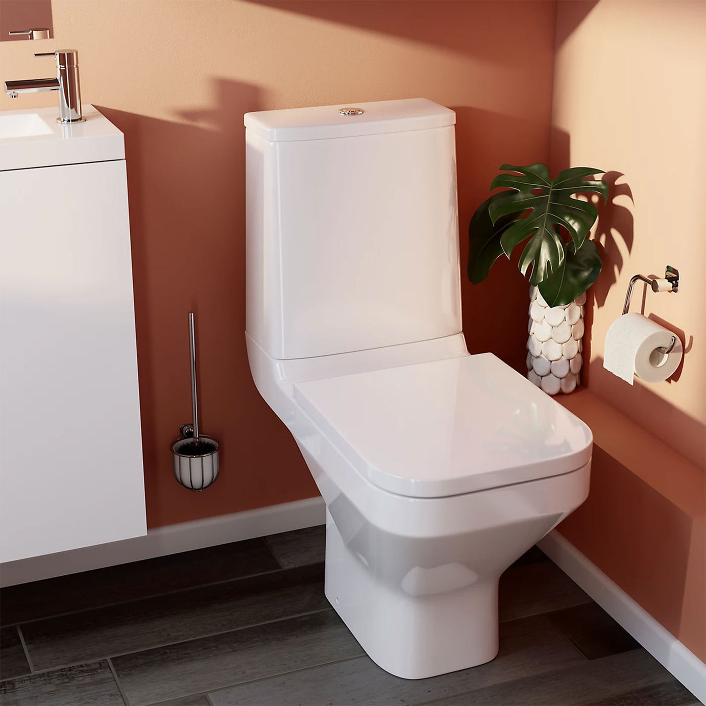 GoodHome Teesta White Rimless Close-coupled Toilet & cistern with Soft close seat - Image 3