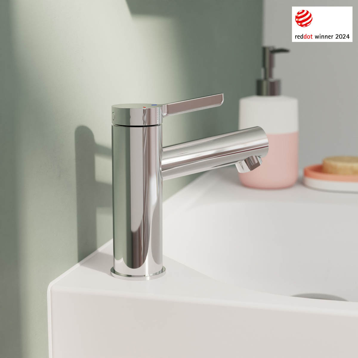 Bathroom Basin Tap Mixer Chrome Round Single Lever Clicker Waste Modern Faucet - Image 2