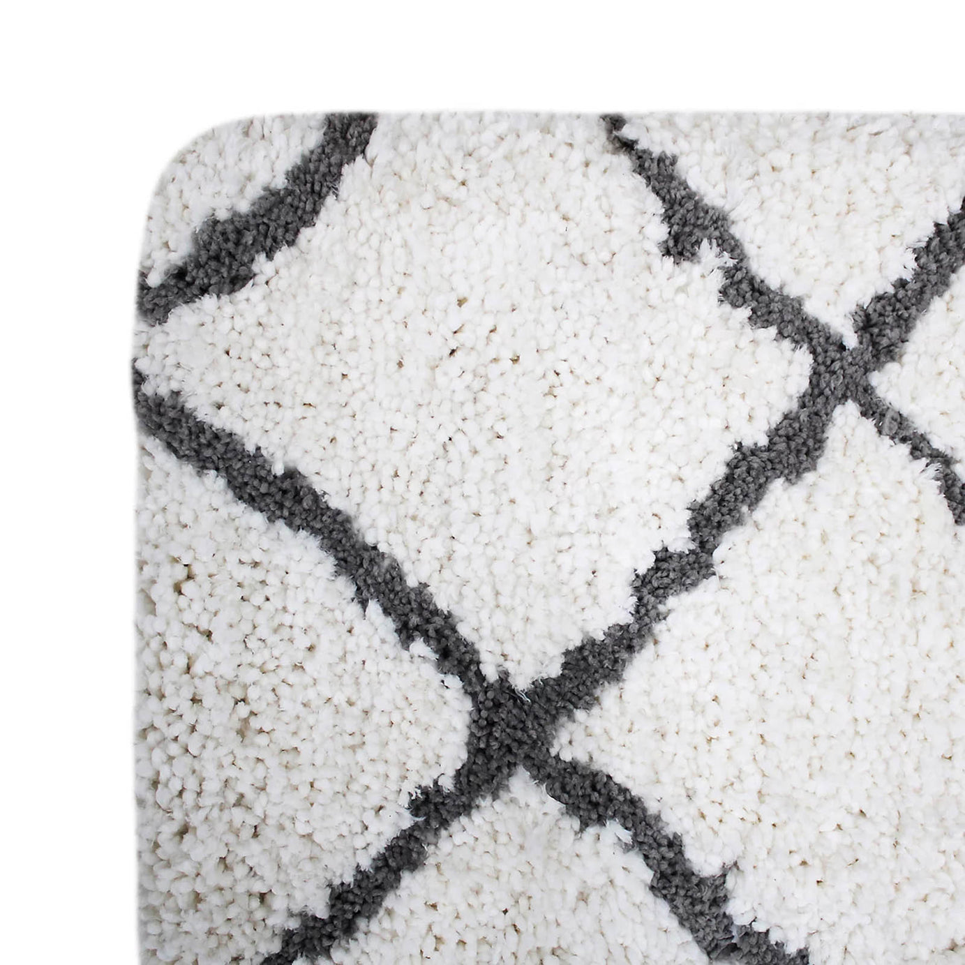Berber Geometric Rug White Black 170x120cm Modern Living Room Carpet Soft - Image 2