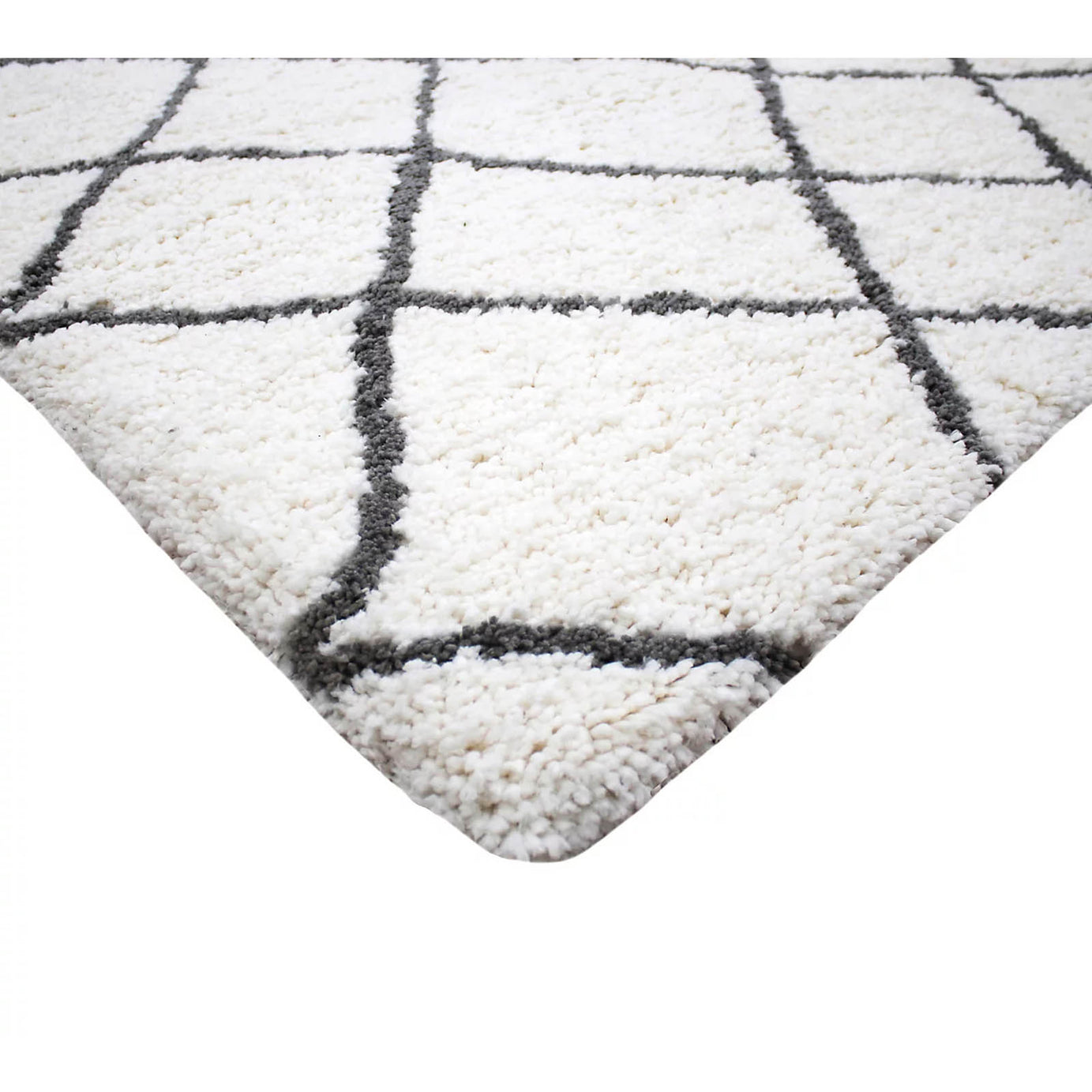 Berber Geometric Rug White Black 170x120cm Modern Living Room Carpet Soft - Image 3