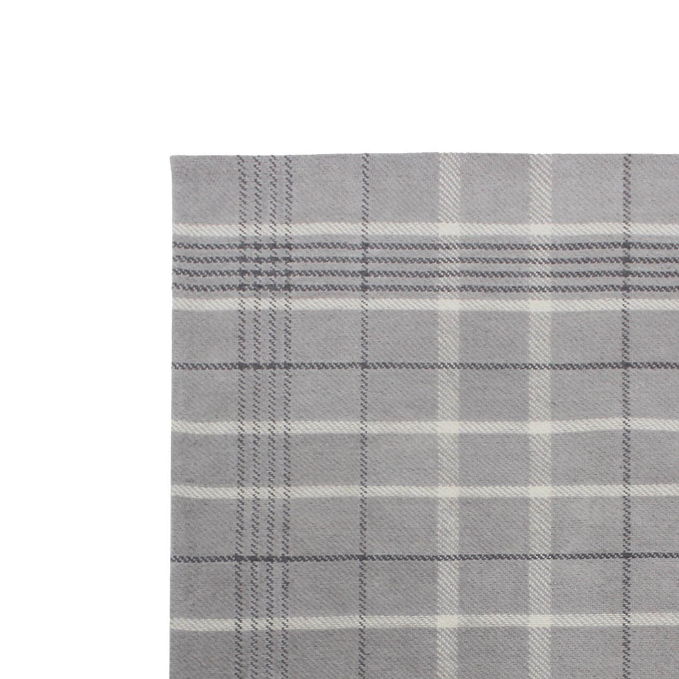 Floor Rug Grey Check Medium Indoor Wool Flat Weave Modern (L)170 x (W)120cm - Image 5