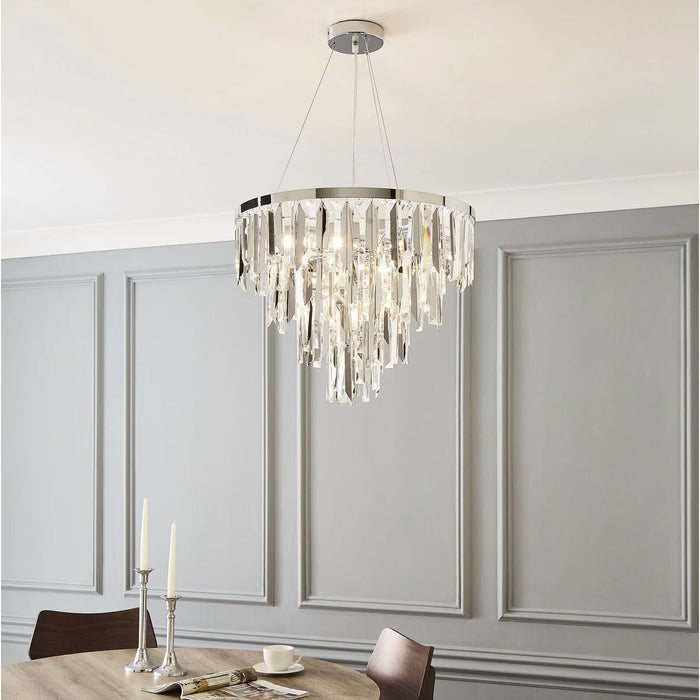 LED Ceiling 5 Light Chandelier Pendant Crystal Adjustable Stylish Living Room - Image 1