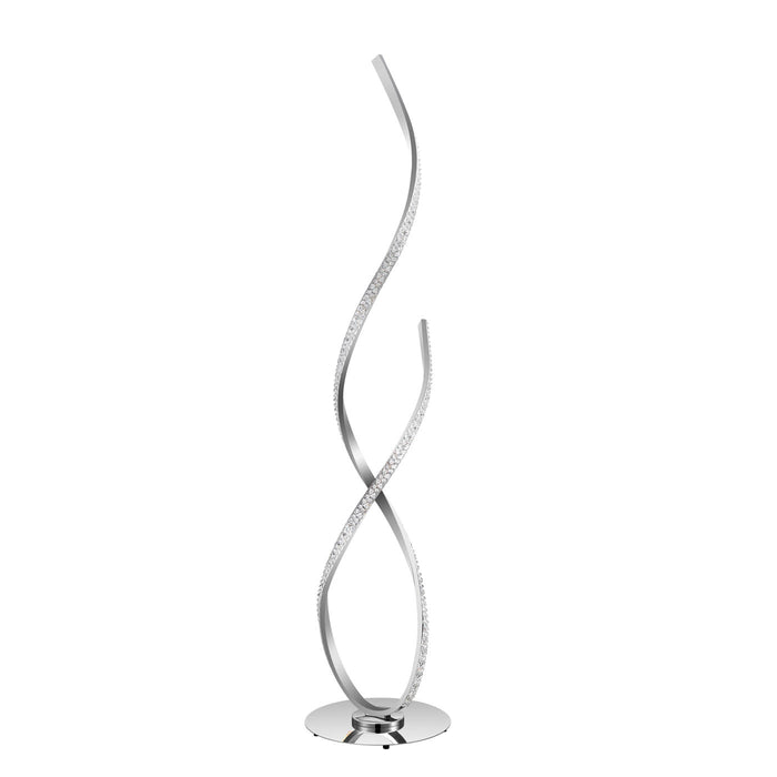 LED Floor Lamp Modern Dimmable Warm White Chrome Effect Swirl Livingroom H1150mm - Image 2