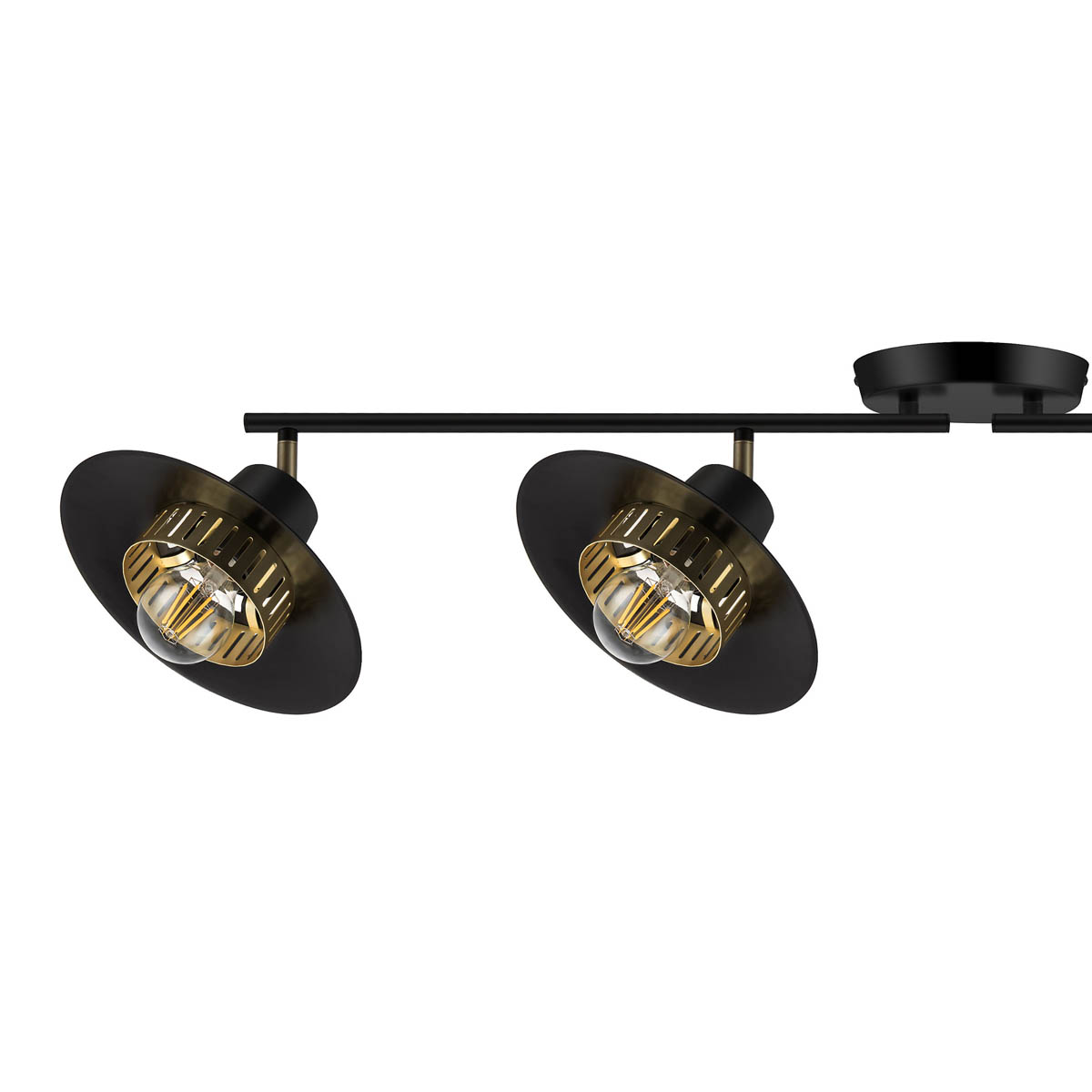 Ceiling Light 4 Lamp LED Tube Matt Metal Black Adjustable Heads Industrial - Image 6