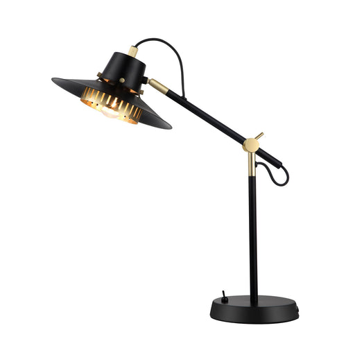 Table Lamp Des Light Matt Black Gold Modern Retro Industrial Open Shade - Image 1