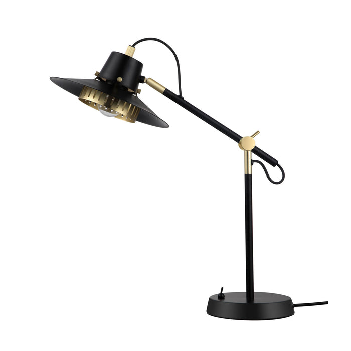 Table Lamp Des Light Matt Black Gold Modern Retro Industrial Open Shade - Image 3