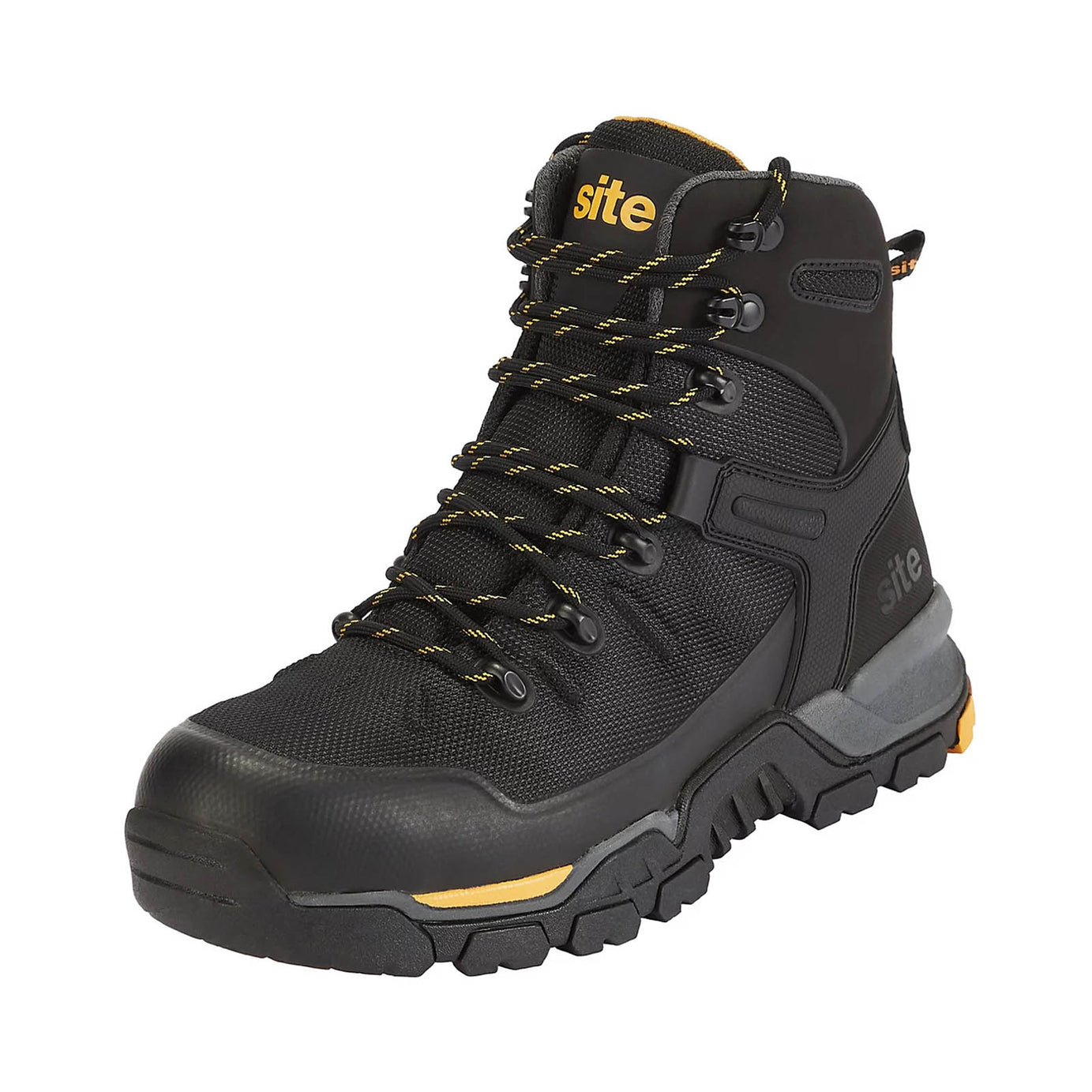 Site Densham Safety Boots Black Steel Toe Work Footwear Shoes Size 8 - Image 1