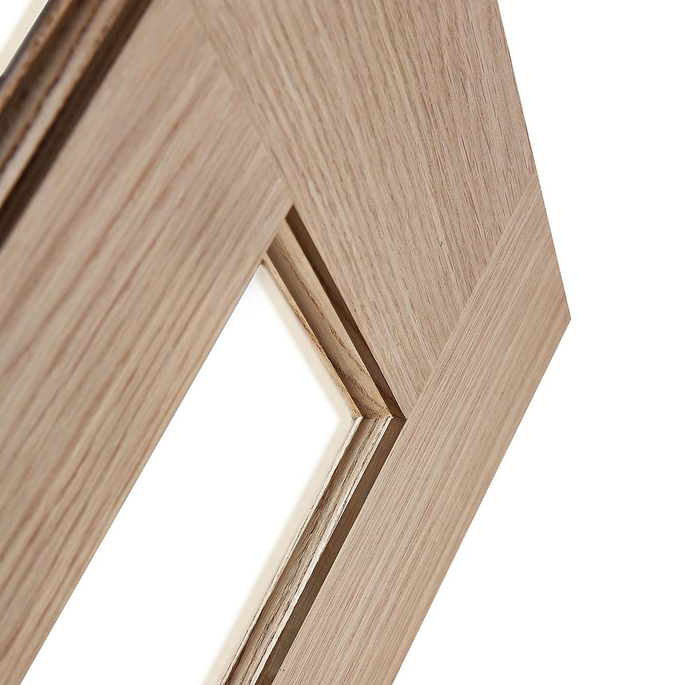 Fortia Internal Door Timber Vertical Clear Glazed Natural Oak Veneer Reversible - Image 2