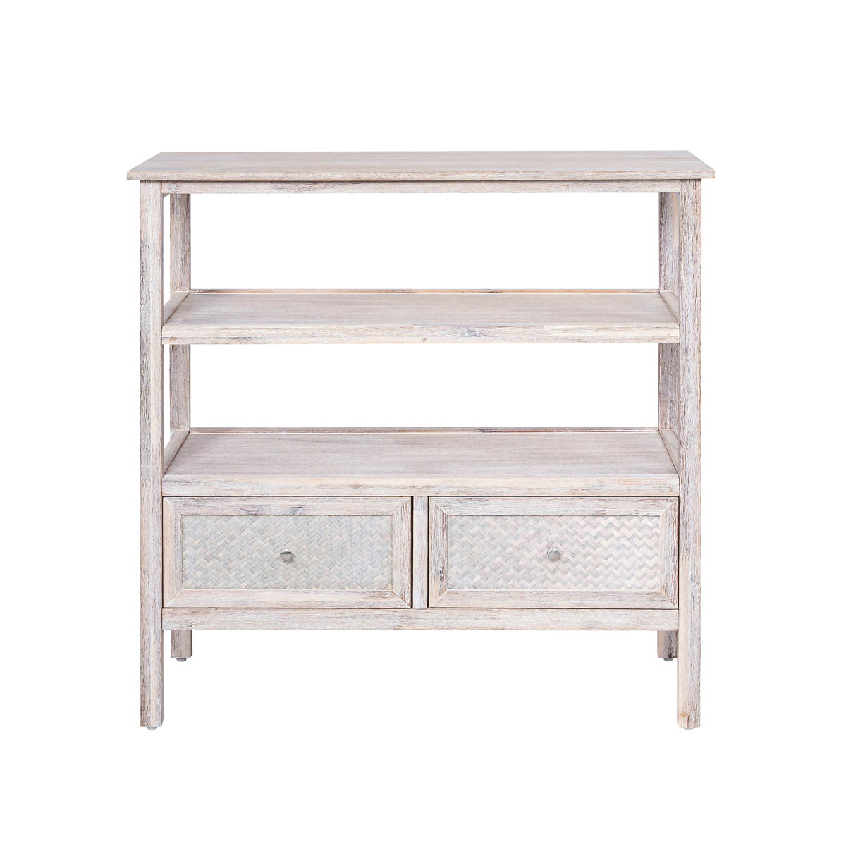 Pinilla Console Table French Chic 2 Drawer Matt White (H)800mm (W)800mm (D)300mm - Image 1