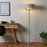 Floor Lamp Nickel Effect Elegant Modern Natural Light Shade Steel For Any Room - Image 2