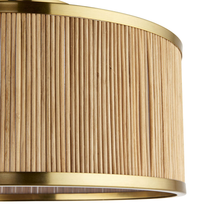 Ceiling Light 2 Lamp Bamboo Wood Natural Finish Dimmable Modern (Dia)355 mm - Image 2