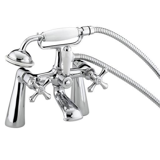 Bristan Shower Mixer Tap Double Deck Chrome Traditional Brass Compact Durable - Image 1