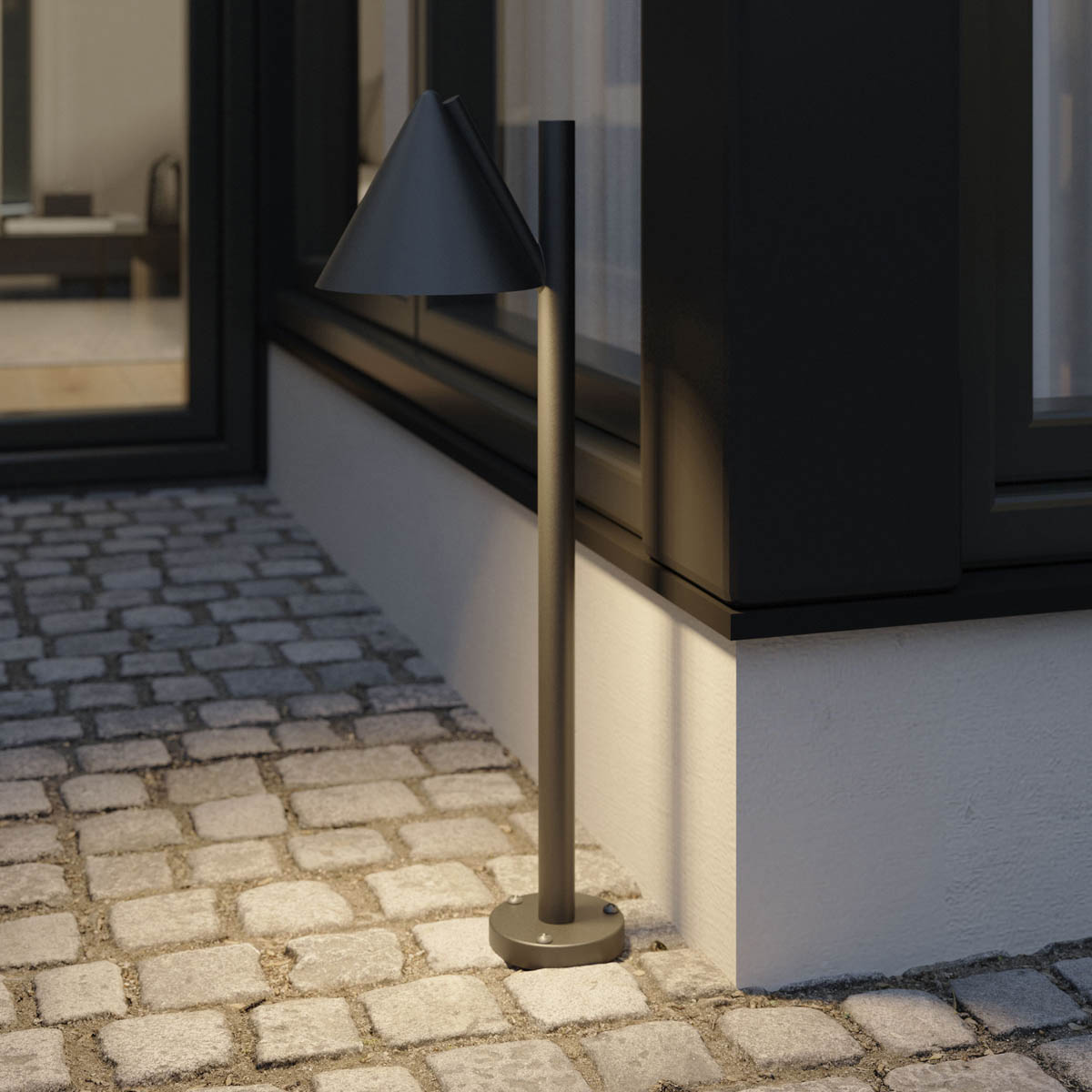 Outdoor Post Light Integrated LED Neutral White Aluminium Plastic Black (H)700mm - Image 1