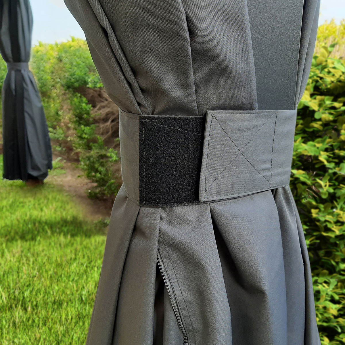 Gazebo Curtains Net Grey Outdoor Lightweight Pack of 4 (L)2120 (W)4400mm - Image 7